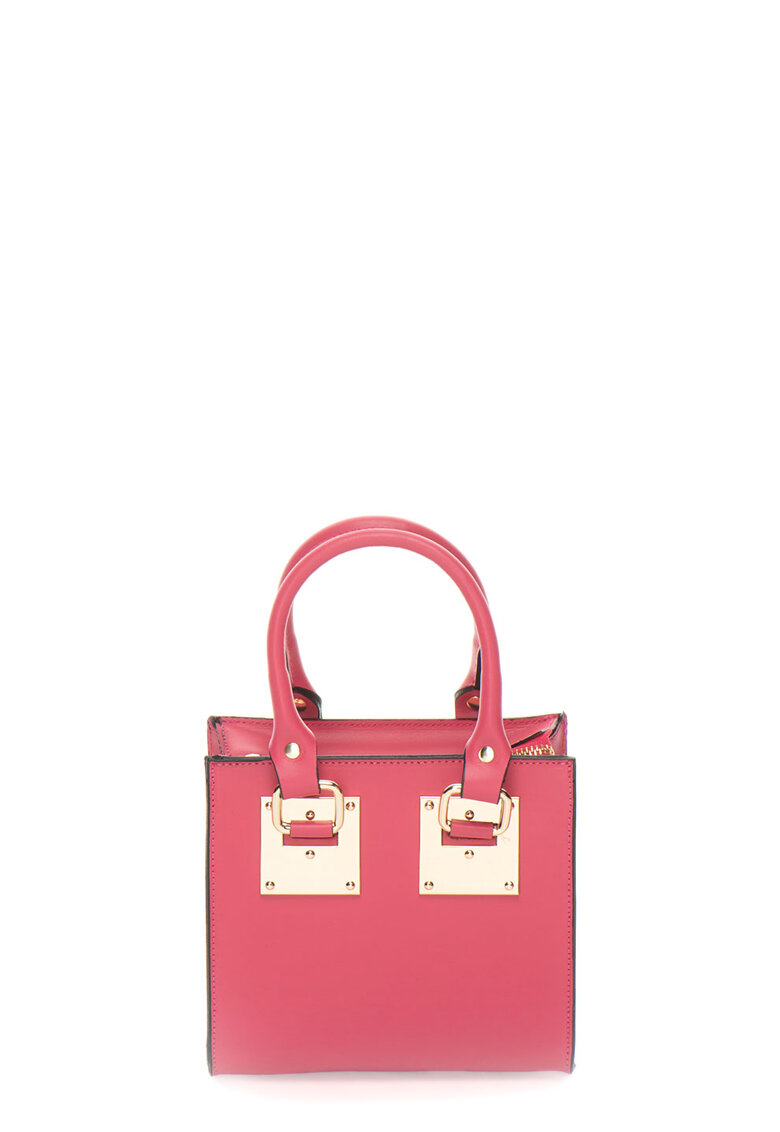Geanta mica fucsia de piele