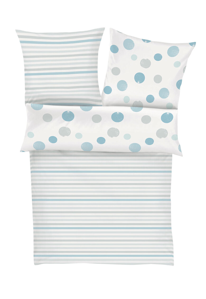 Set de pat alb cu dungi si buline 6463-500-018